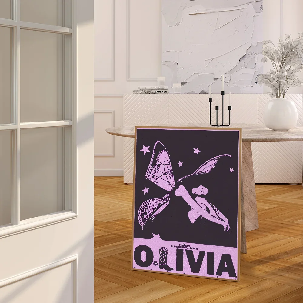 ملصقات لاصقة لفيلم مغني البوب-O-Olivia-R-Rrodrigo ، ملصق ورق كرافت كلاسيكي ، غرفة تصنعها بنفسك ، بار ، مقهى ، فن جمالي ، لوحة جدارية ، 1 * *