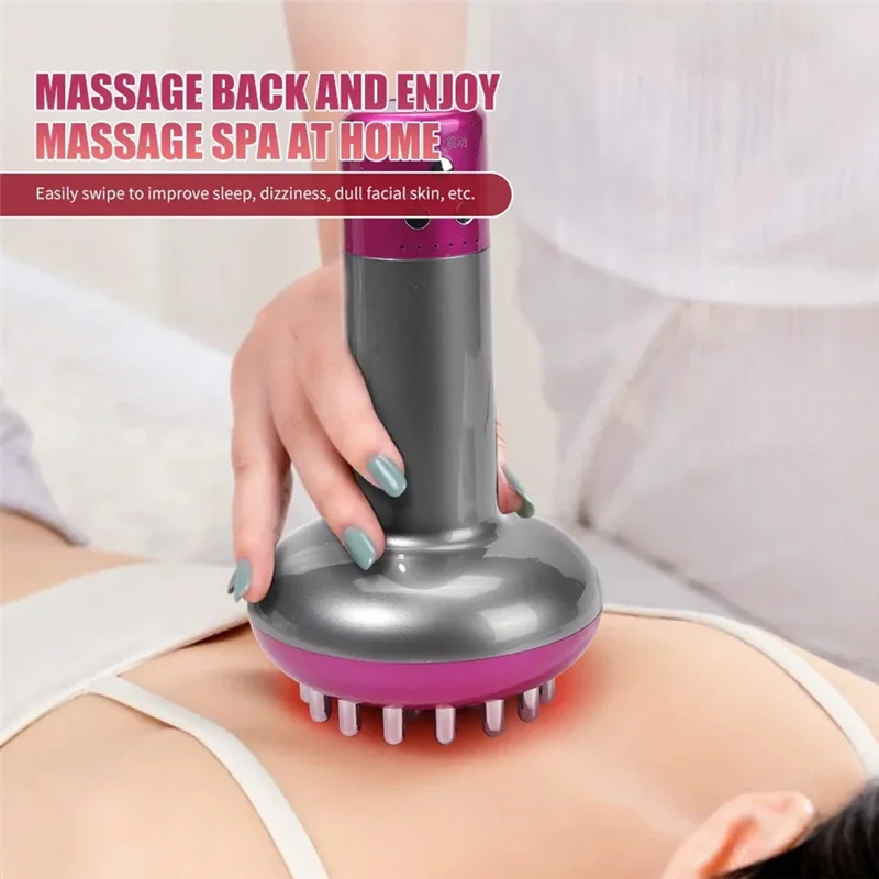 PB-Electric Meridian Body Massager Vibrazione Guasha Microcorrente Anticellulite Raschiante Macchina di drenaggio linfatico(Bianco)