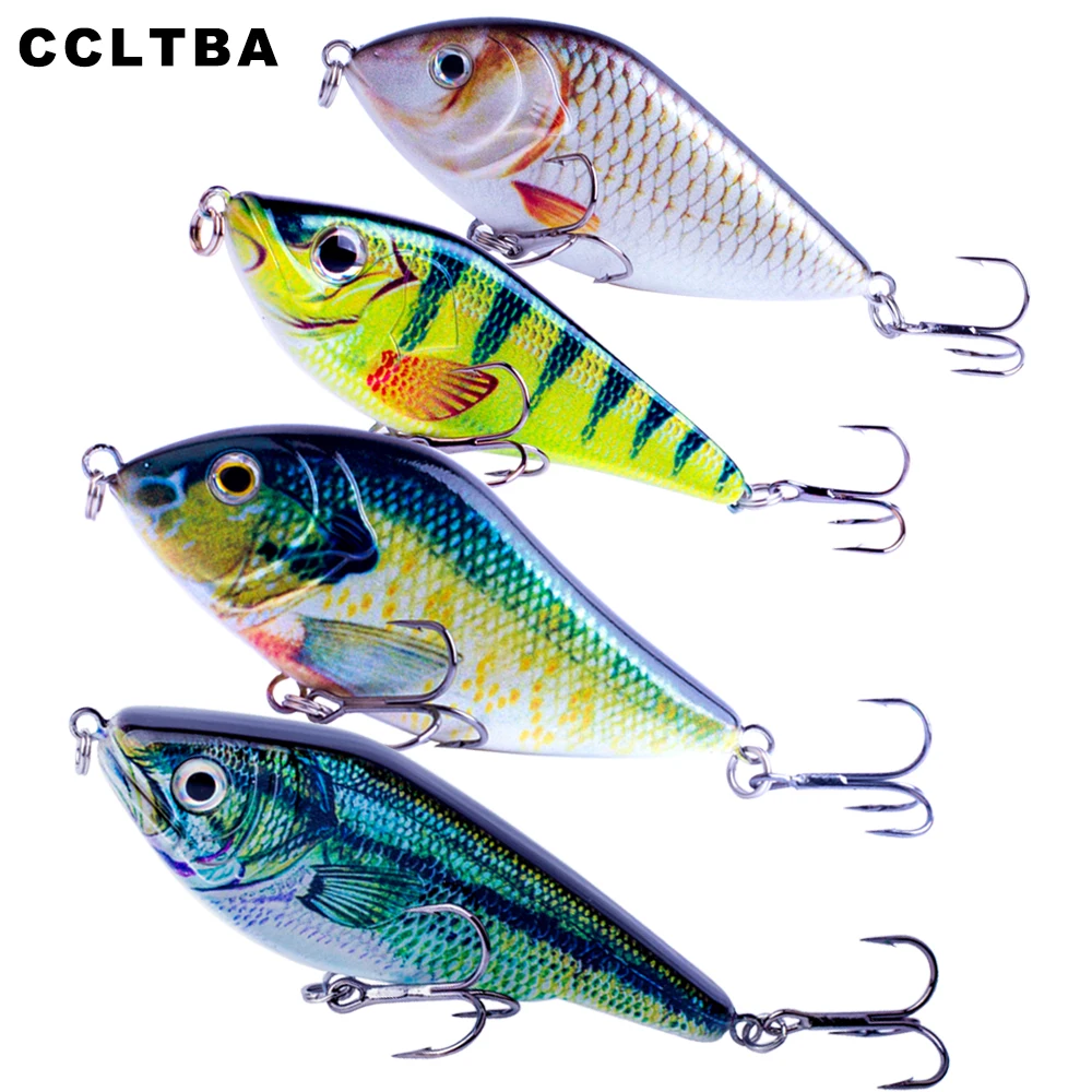 CCLTBA  Jerkbait 5 Types Pike Fishing Lure Glide Jerk Bait Hard Lure Artificial Wobbler Sinking  Jerkbait Muskies Fishing Tackle