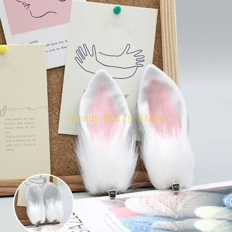 N5KB 코스프레 토끼 귀 오리 빌 헤어 클립 애니메이션 헤어 핀 헤드 드레스 고딕 헤어 클립