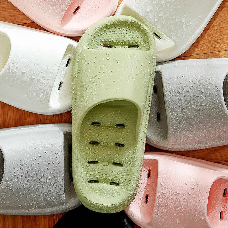 Bathroom Slippers Quick-drying Shower Hollow Out Indoor Summer Soft EVA Shoes Anti-Slip Flip Flops for Men Women