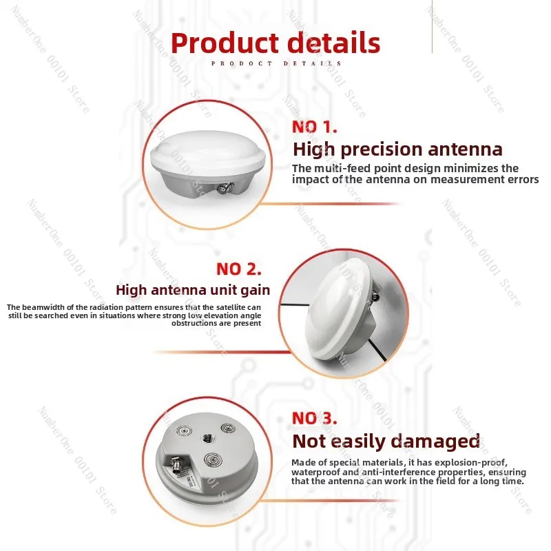 HXC-35H GNSS Antenna, GPS Glonass BDS Galileo L-Band, High Precision for RTK Receiver, Mapping Agriculture Car Roof Mount