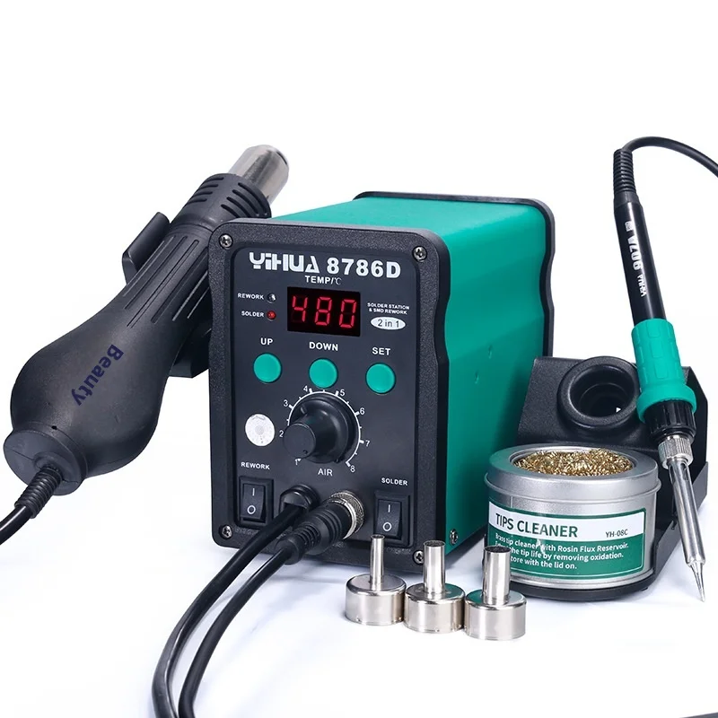 8786D Soldering Iron Hot Air Soldering Station 110V 220V Plug DIY Digital Rework Station Phone Repair BGA SMD Solder Tools