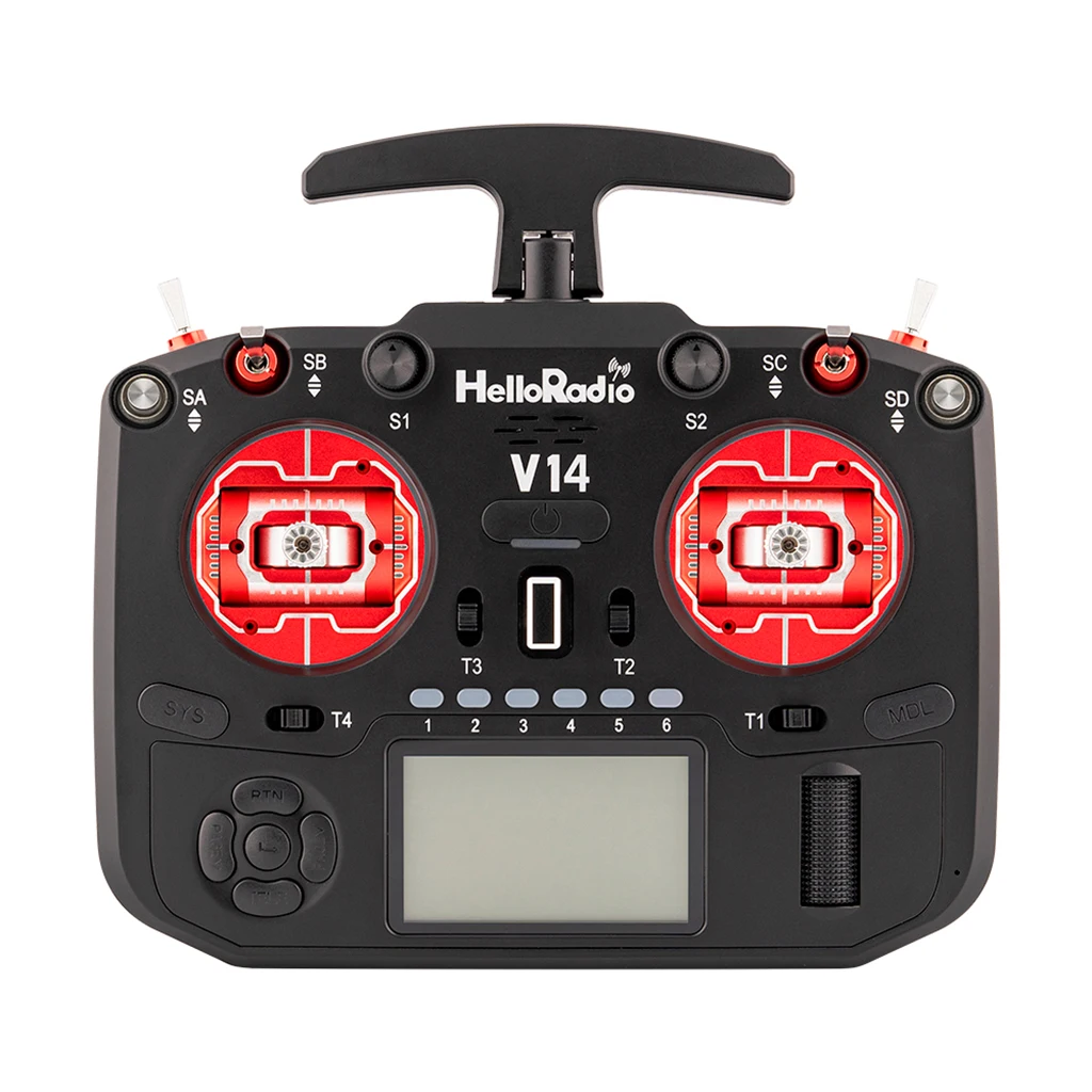 Helloradio V14 MAX R9 V14MAX 4N1 متعدد البروتوكولات التحكم عن بعد ELRS 2.4G AI رئيس المعادن الروك FPV الطائرات TX الارسال EDGETX