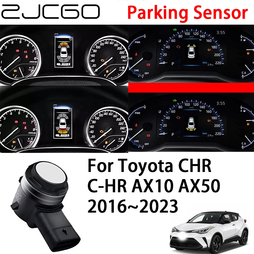 

ZJCGO Car Front Rear Reverse Parking Sensor Assistance Backup Radar Buzzer System for Toyota CHR C-HR AX10 AX50 2016~2023