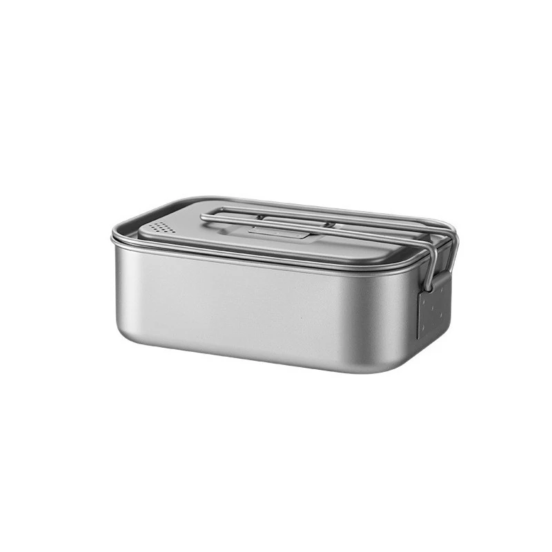 Reine Titan-Lunchbox mit Griff Tragbarer Multifunktionaler Feuerfester Lebensmittelbehälter