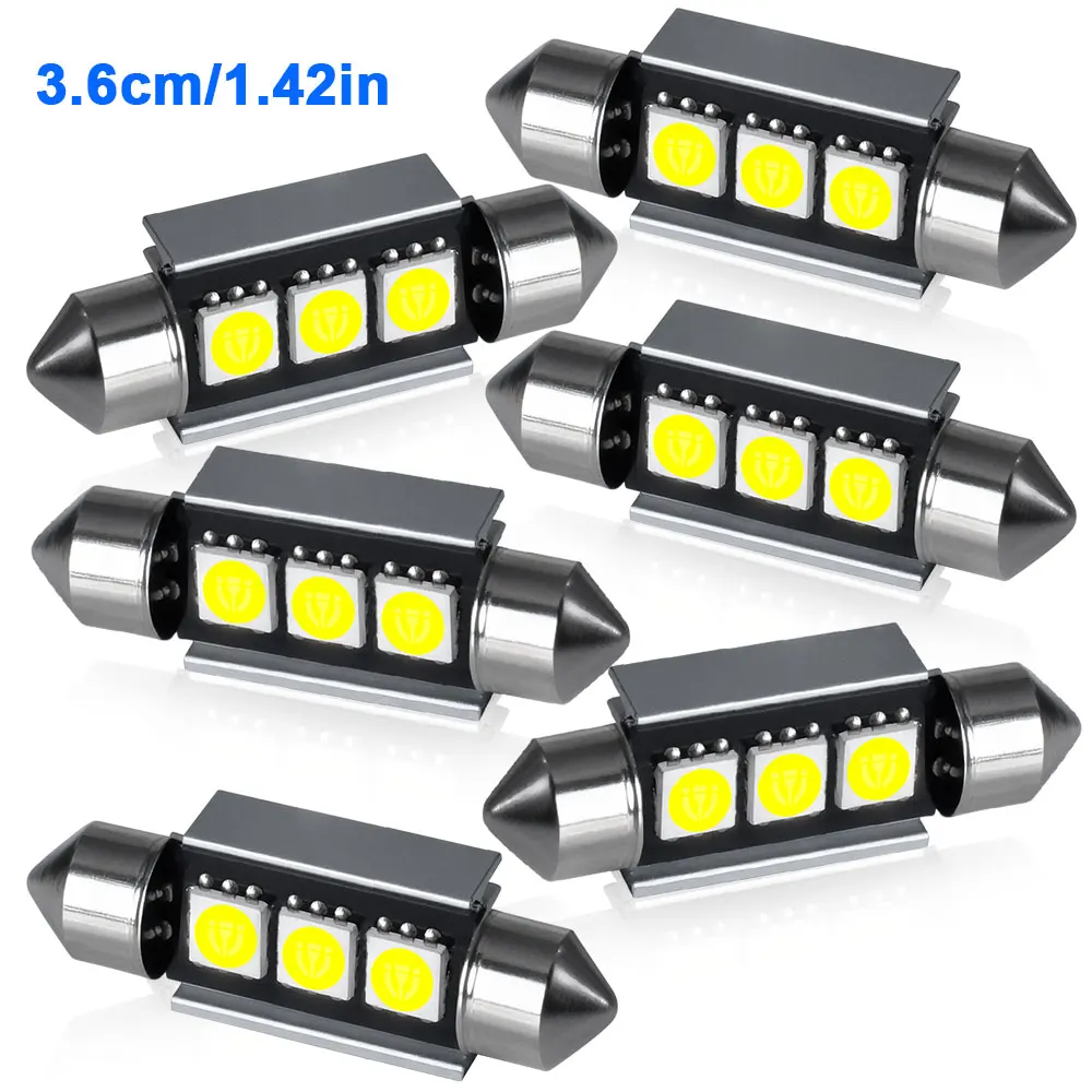2/4/6/10PCS Girlande LED 31/36/39/41MM Lesebeleuchtung Lampen Weiß 12V für Auto Innen Lesen und Lösungen Platten Lichter