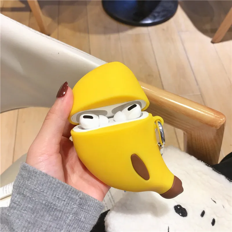 3D Banana Fruit Protective Bluetoothe Earphone Silicone Cover For Airpods Pro 2 Case/Airpods 1/2 Case/Airpods 3 Case Funda