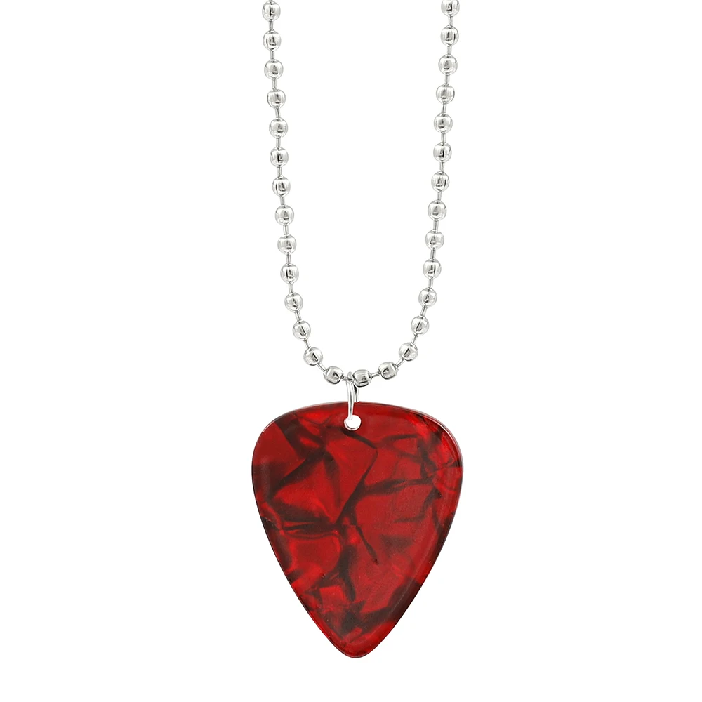 Heart Shape Pendent Necklace Fashion Guitar Pick Necklace for Men Women Trendy Neck Chain Jewelry Accessories