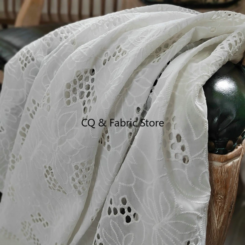 

Хлопчатобумажная ткань с цветочной вышивкой для шитья платьев, кружево, ажурный материал, дизайнерская ткань