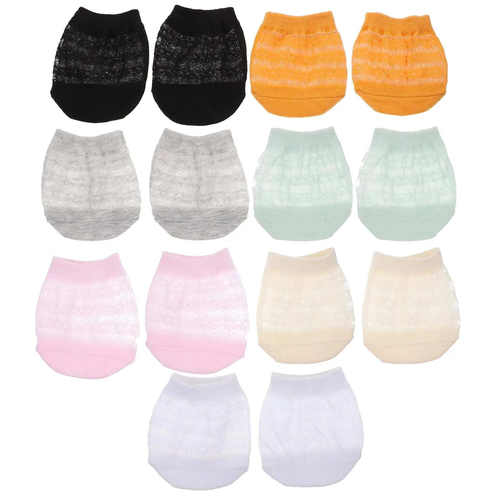 

14 Pcs Half Socks Invisible Breathable Ice Silk Women Men Forefoot Palm Sock Liners Non All Shoes Sizes Foot Care Tool