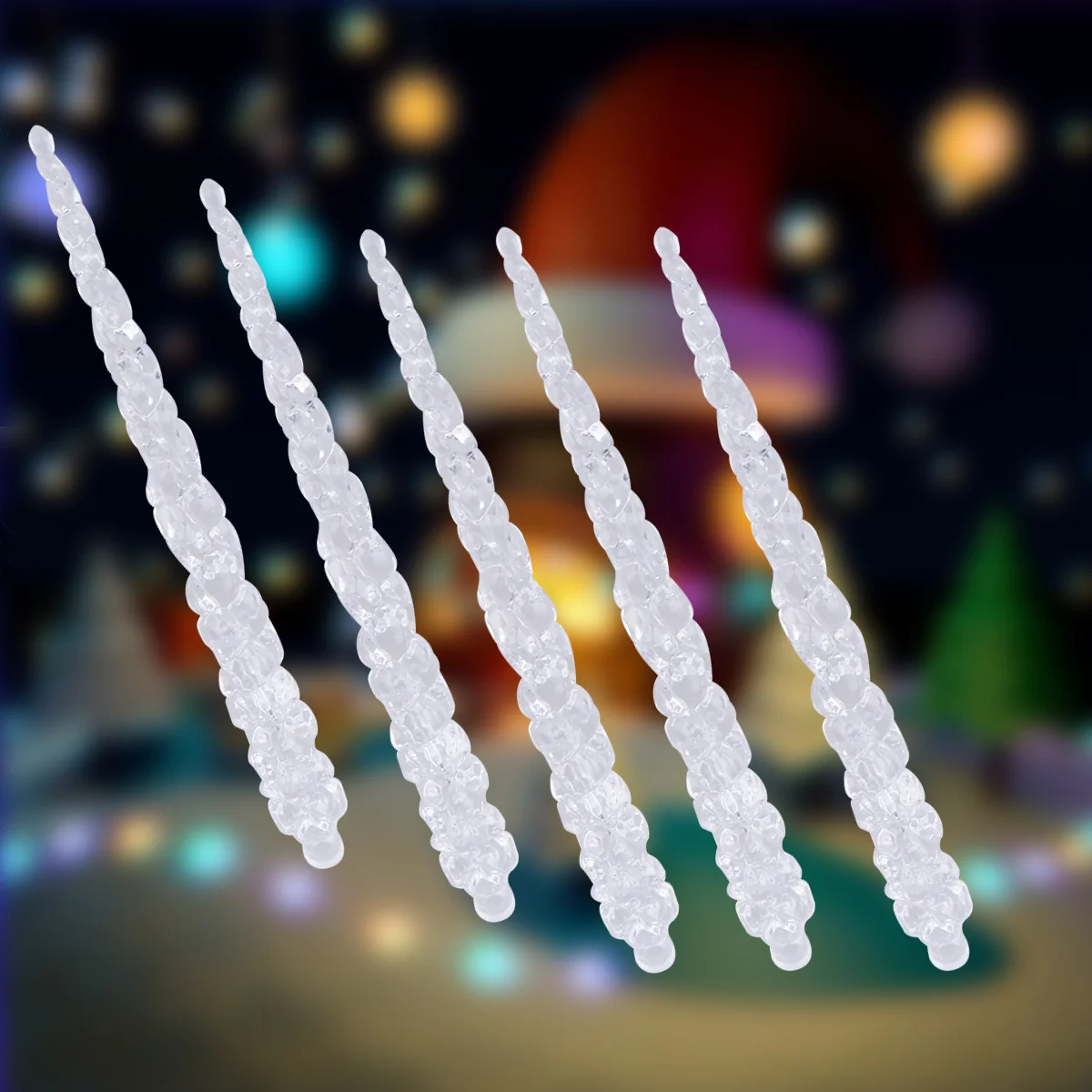 

10Pcs Clear Acrylic Ice Icicle Hanging Ornaments for Christmas Tree Xmas Party Window Garden Decor Festive Holiday Decoration