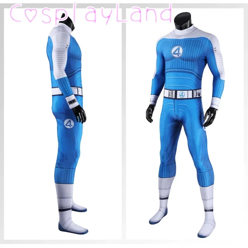 رائعة 4 شيء تأثيري حلي شيء بذلة كرنفال هالوين شيء ازياء خارقة الأزرق Zentai ارتداءها حجم كبير #2