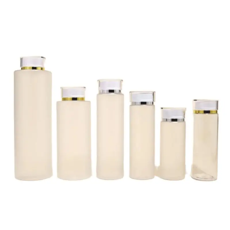 20pcs 100/120/150/200ml Cosmetic Toner, Lotion Bottle With Plug Screw Cap Frosted PET Liquid Plastic Makeup Remover Bottle