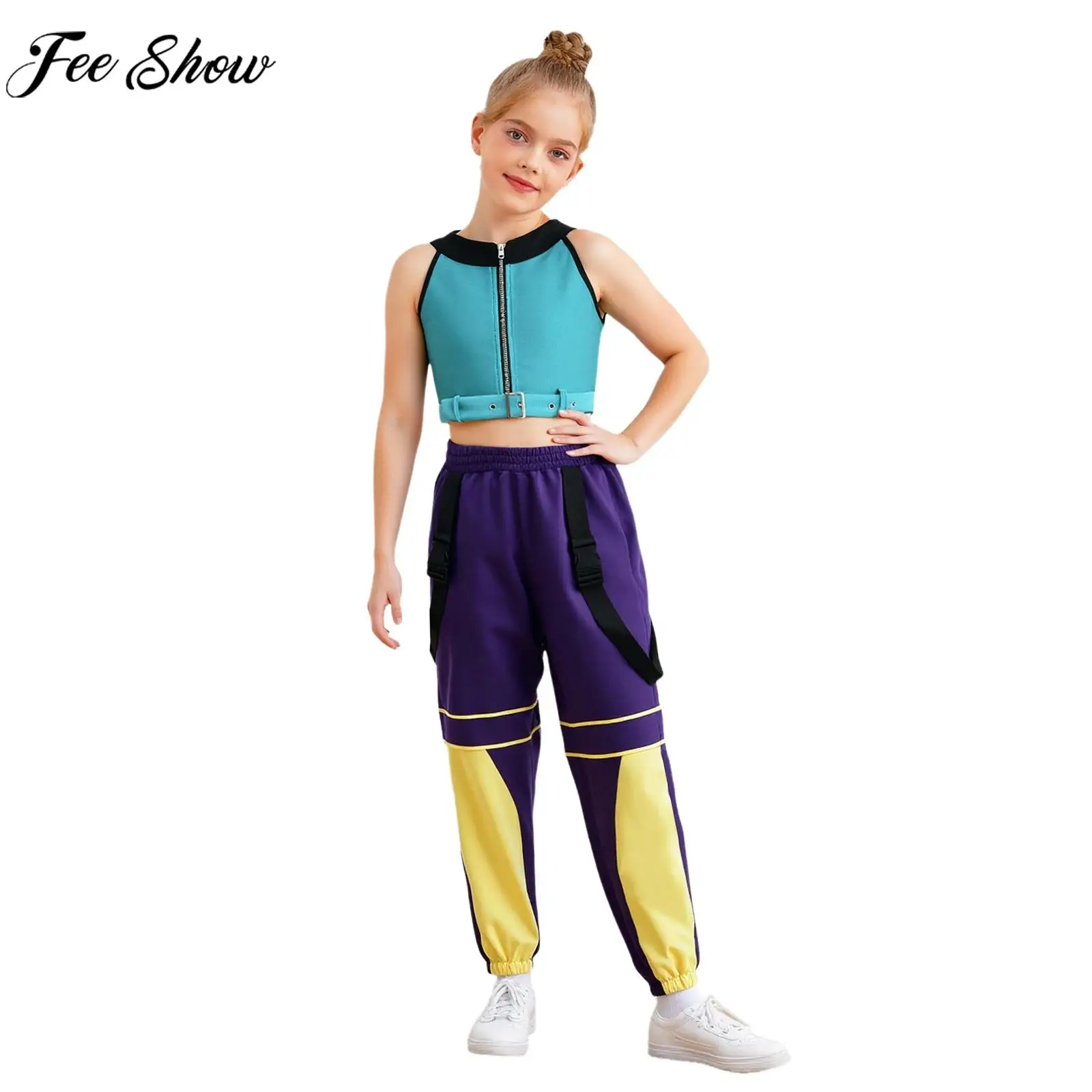 

Костюм для косплея на Хэллоуин и Рождество, охотники на демонов, аниме, певица, укороченный топ с брюками, пояс, наряд для джазовых уличных танцев