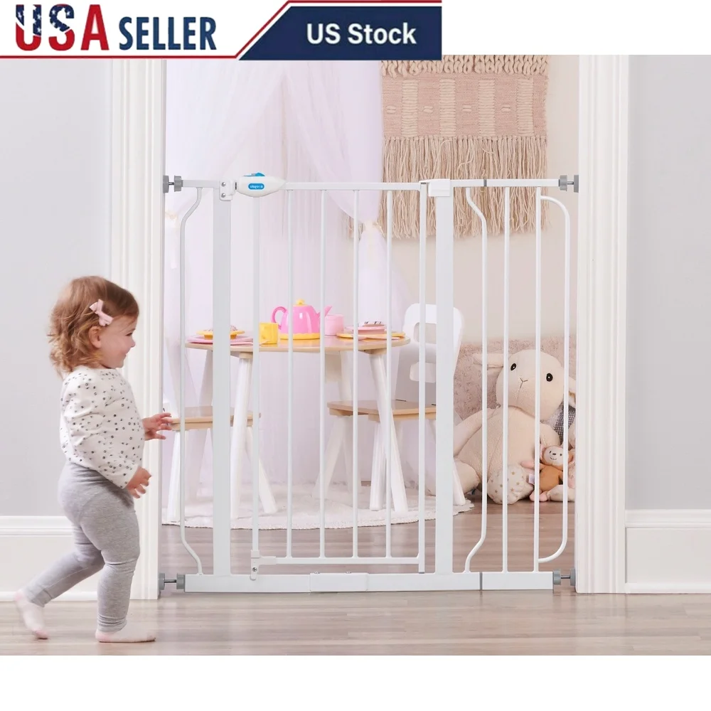 

Extra Tall Walk Thru Baby Gate Adjustable Safety Gate Toddler Kids Pet Friendly Easy Install Child Safety 6-24 Months