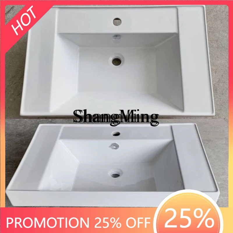 

SM home platform basin integrated ceramic square face washing hotel light luxury marine basin washing basin