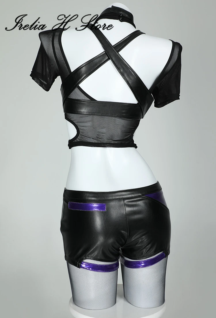 Irelia H Store Game Tken Reina Cosplay Costume jacket tupe top shorts image 6