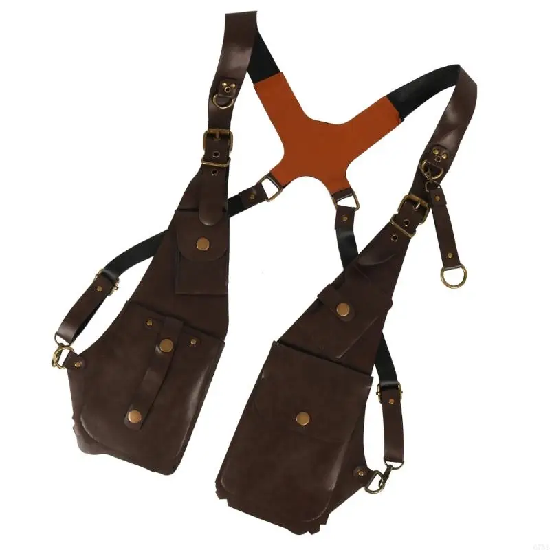 G7NB PU Leather Double Shoulder Holsters Bag for Men and Women Underarm Strap Wallet