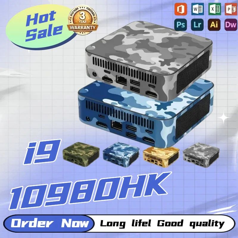 Core i9‑10980HK 2026 New Camouflage Mini Gaming PC 16GB RAM 1TB/2TB SSD BT5.2 WiFi6 4K HD Office Study Mini Desktop
