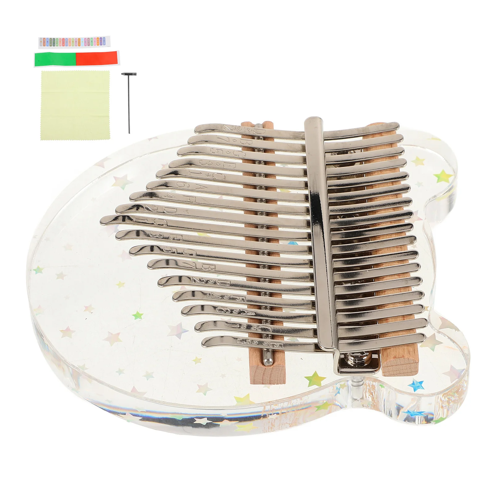 

1Set Transparent Acrylic Kalimba Thumb Piano 17 Keys Mini Finger Piano Portable Musical Instrument for Travel Camping