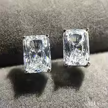 Cubic Zirconia Stud Earrings Oval CZ Crystal Classic Jewelry for Women - E996