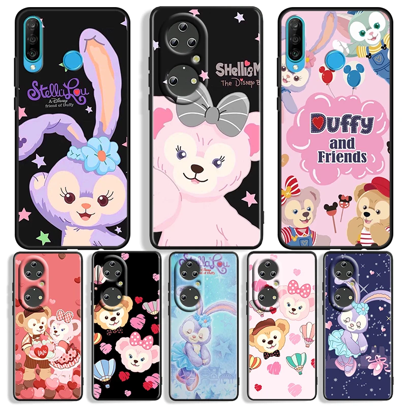 Disney StellaLou Purple For Huawei P50 P40 P30 P20 P10 Pro Lite P Smart Z 2021 2019 4G 5G Silicone Soft Black Phone Case