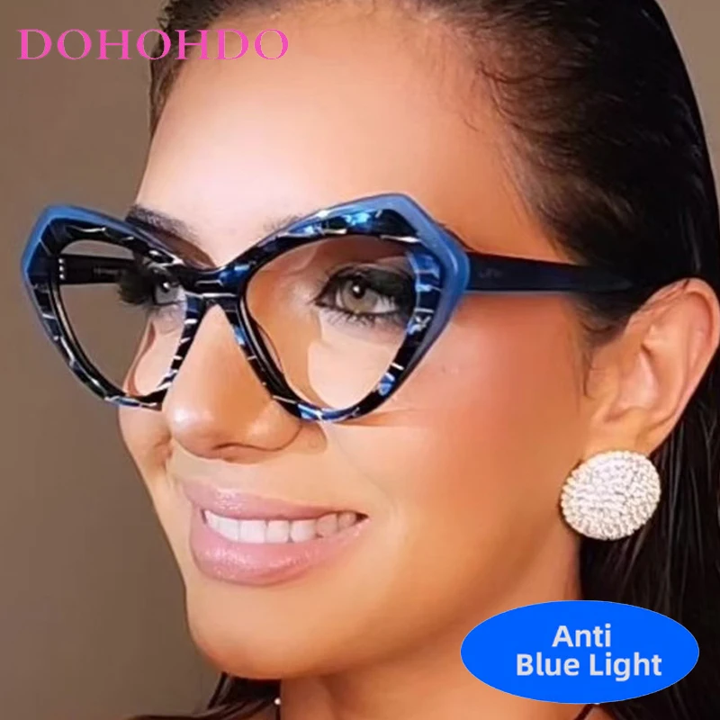 

Trendy Brand Designers Big Cat Eye Blue Light Blocking Glasses Women Men Optical Spectacle Protection Computer Eyeglasses Очки