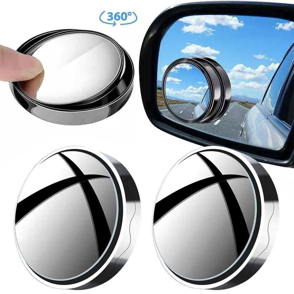 Car rearview small round mirror 360 degree Rotating Auxiliary Spot Car Mirror Convex Auto Blind Wide Mirror View Angle part W3U6