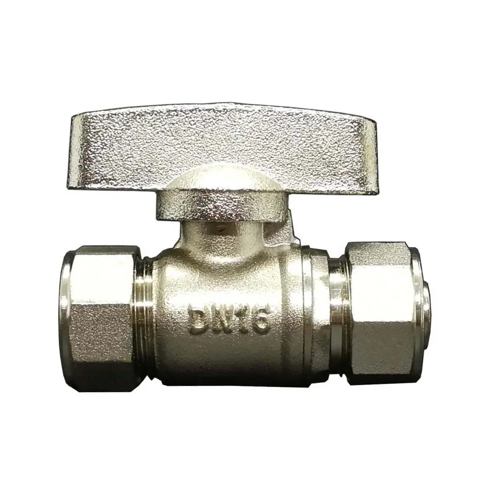 

1216 1418 1620 2025 2632 PEX-AL-PEX 1/2" 3/4" 1" BSP Male Female Brass Nickel Plated Ball Valve For Solar Floor Heating