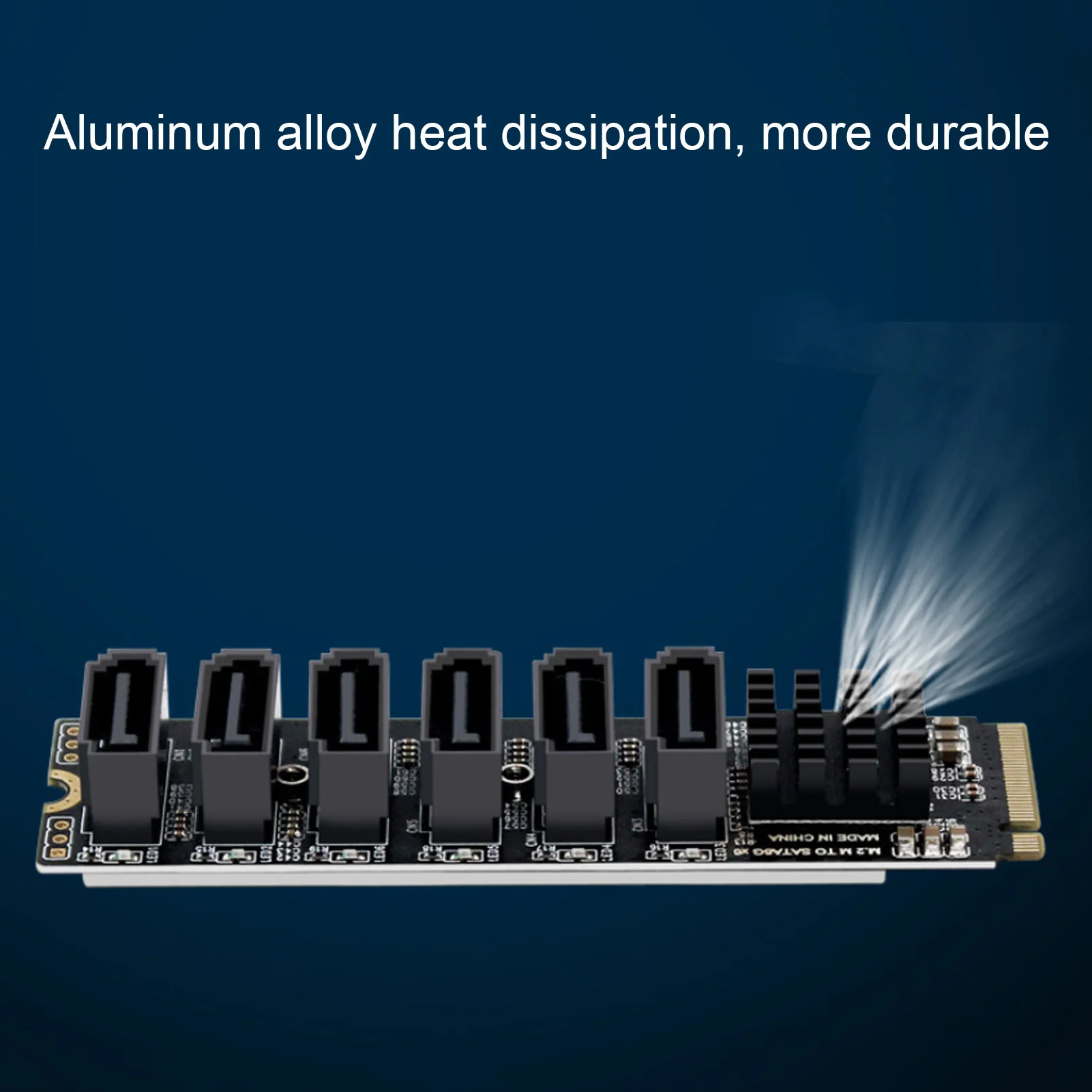 M.2 PCIE to SATA3.0 ASM1166 Expansion Card - 6Gbps High Speed Adapter with Smart Indicator
