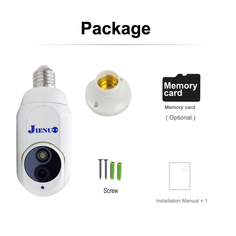 Tuya Mini IP Camera WiFi Light Surveillance Video Color Night Vision Wireless Security PTZ Camera E27 Interface Smart Life