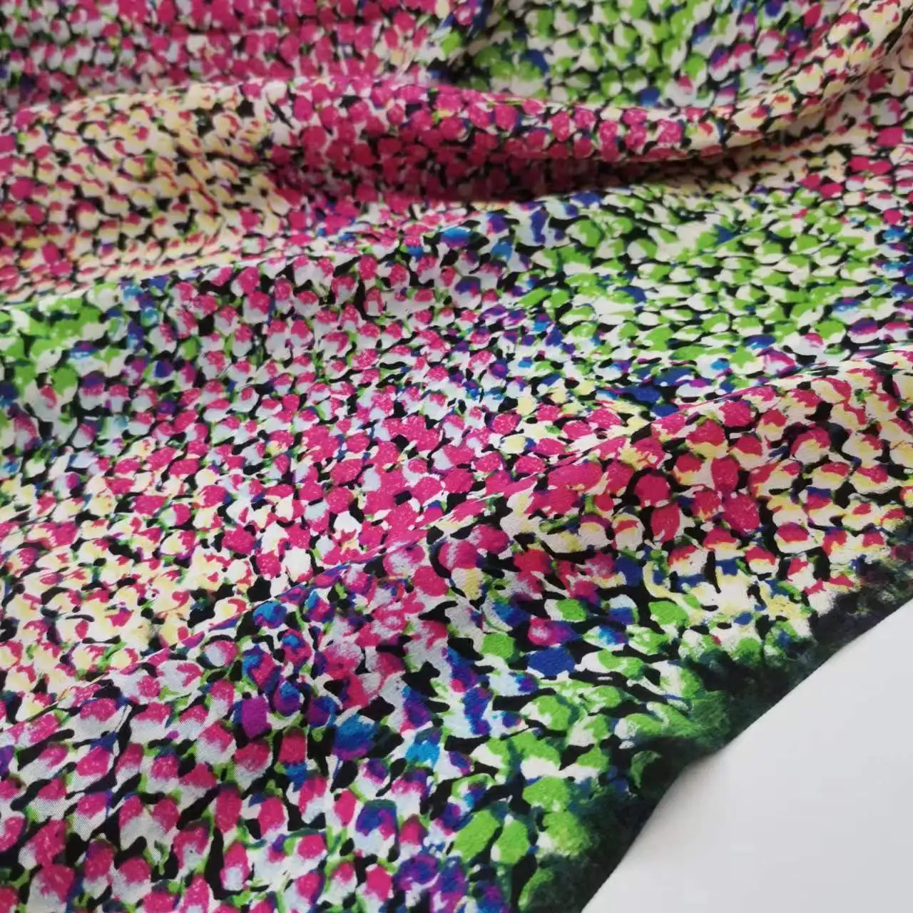 Pure Silk Crepe De Chine Floral 100% Soie Fabric Print Soft 12mm Dress Scarf Material