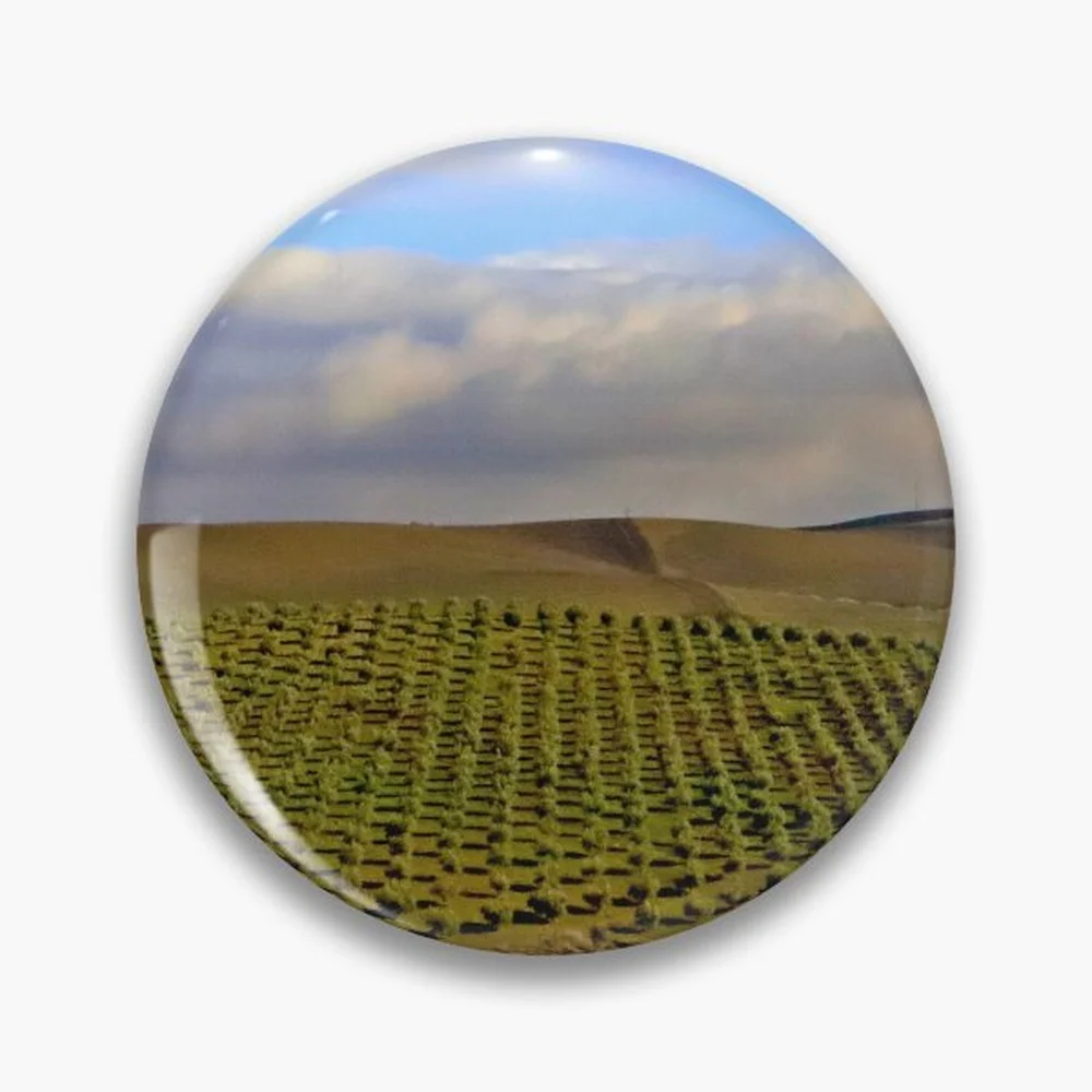 Andalucia landscape Pin Holographic Star Heart Pin Brooches Laminated Button Fashion Accessory