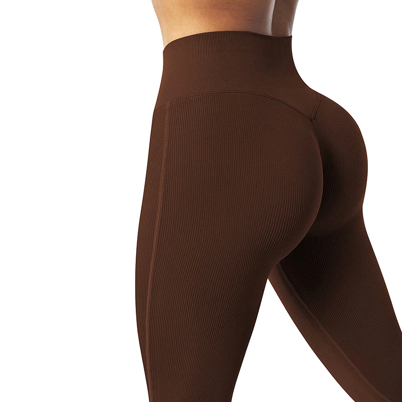 Leggings de yoga taille haute sans couture pour femme, pantalon de sport, pantalon de jogging, lit en deau évasé, noir