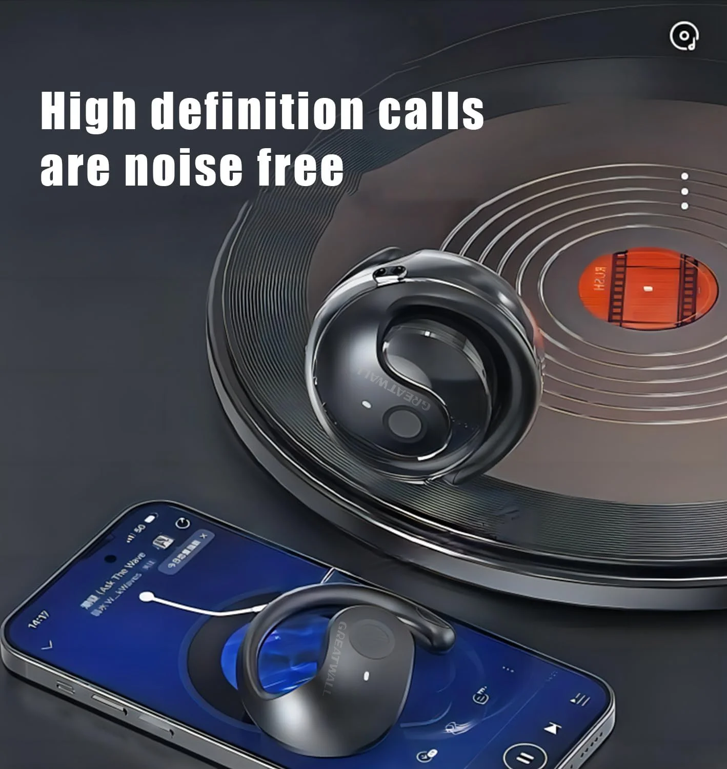 سماعات بلوتوث لاسلكية من GREATWALL سماعات أذن ستيريو عالية الدقة مقاومة للماء مزودة بتقنية البلوتوث وميكروفون 5.4 وتحكم ذكي باللمس #4