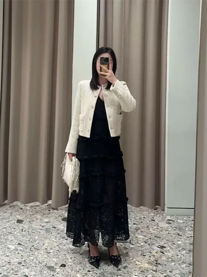 

M Home 2024, осенне-зимнее пальто, женское круглое шерстяное пальто Ne Thiened, светлый цветной универсальный топ для похудения