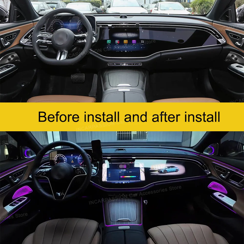 4D Rotating Tweeter Speaker LED sperker cover LED Ambient Light for Mercedes Benz E class w214 LED Rotary Speaker