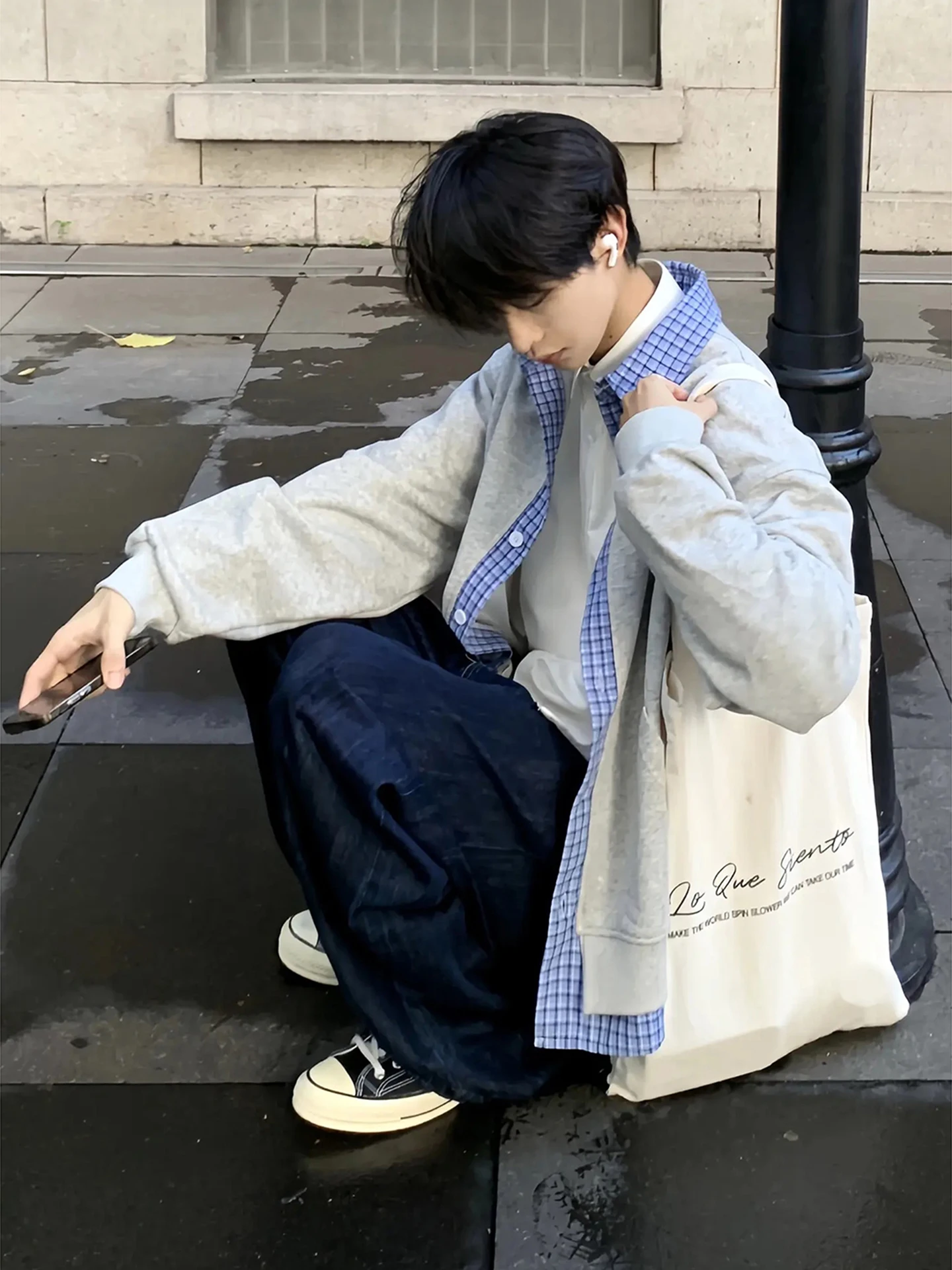 

Футболка American Sle Long Sve, мужская винтажная клетчатая лоскутная цветная блузка, модная школьная верхняя одежда для мальчиков, повседневная свободная посадка