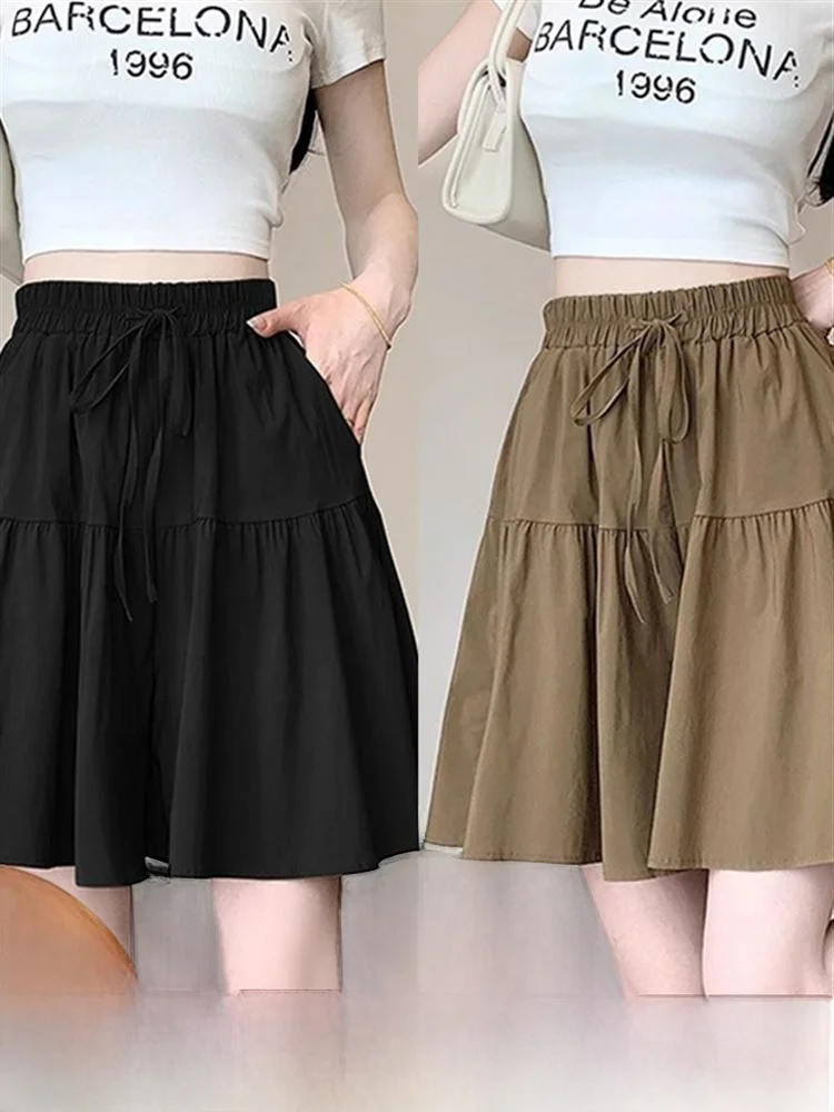 

Briti Sle Ice Silk Qui Dry Широкие брюки Юбка orts Женская тонкая повседневная юбка большого размера Fat MM f Брюки INS Sle