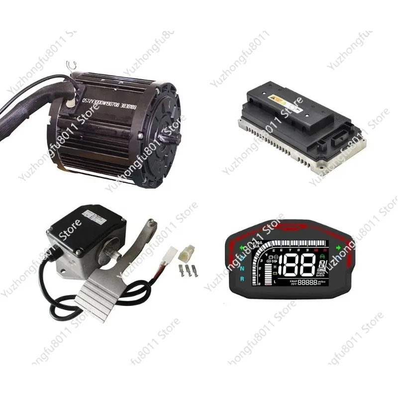 3000W Mid Drive Brushless DC Motor Power Train Kits 72V 100kph Speed 100kph EM150SP Controller Electric Vehicles