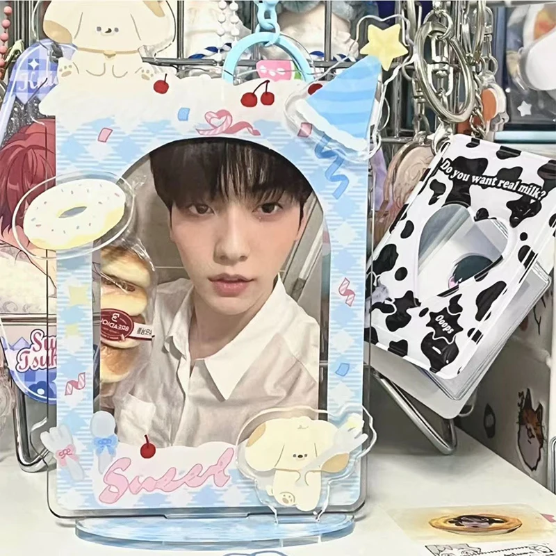 Arylic Photocard Holder 3 Inch Kawaii Photo Frame Picture Protector Card Case Idol Star Photo Binders Photo Packaging Supplies