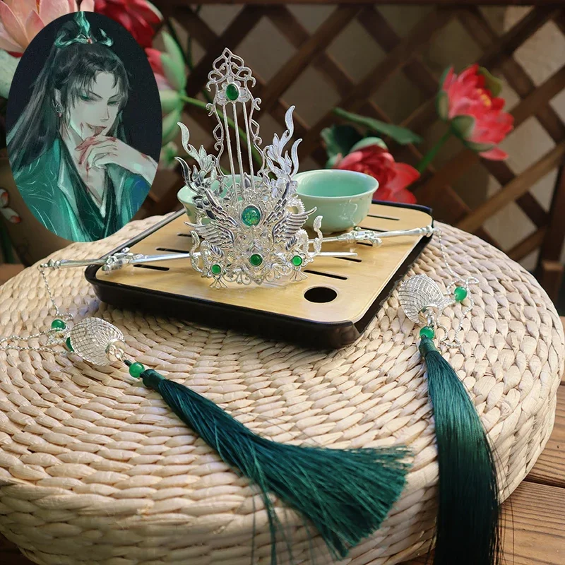 

Anime Tian Guan Ci Fu Derives Qi Rong Cosplay Headwear Antique Style Hair Crown Headdress Chinese Ancient Hanfu Props Halloween