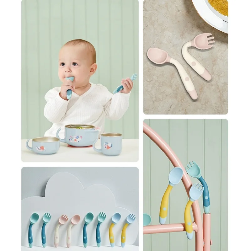 Bendable Silicone Spoon for Babies BPA Free Utensils Toddler Food  Feeding Spoon Learn To Eat Training  Fork for Infant Children