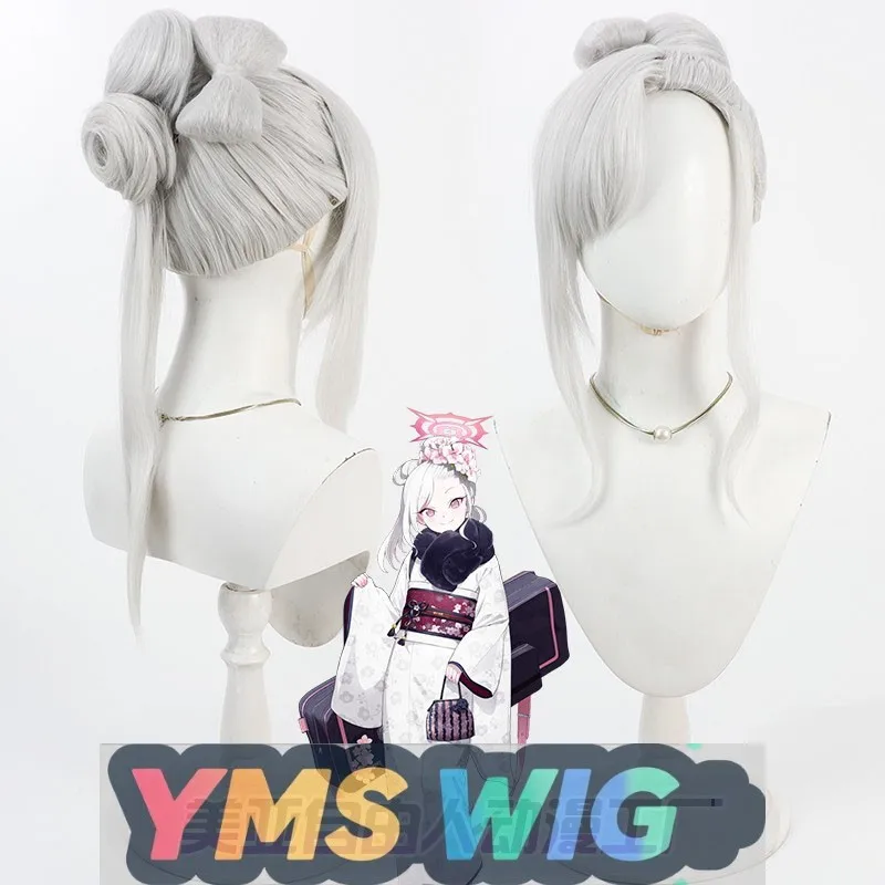 

[YMS WIG] "Blue Archive New Year Atsuki Mutsuki Косплей Парик Серебристо-Белый",
