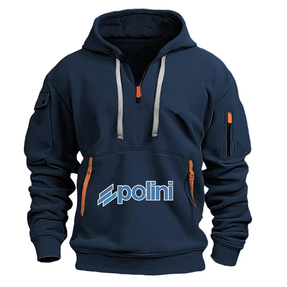 2026 Spring And Autumn High Street Coat Men's Polini Logo Print daily commute Elegant and Minimalist Comfortable Hoodies