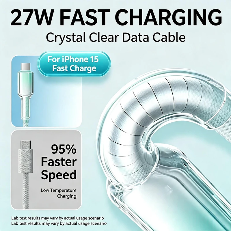 PD 60W USB C to USB Type C Cable Fast Charge Data Cable For Iphone 15 Huawei Samsung Xiaomi Data Line Black White 1M 1.5M 2M