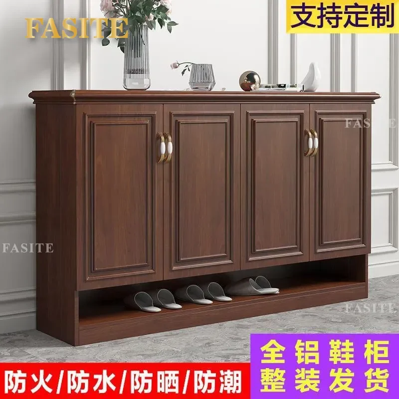 For All-aluminum Alloy Shoe Cabinet Large Capacity Waterproof Sunproof Entrance Storage Locker for Household Door Corridor