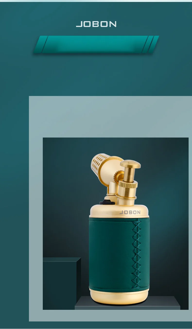 JOBON Multi-function Strong Gun Lighter Windproof Blue Flame One-touch Lock Fire Retro Appearance Design Cigar Lighter