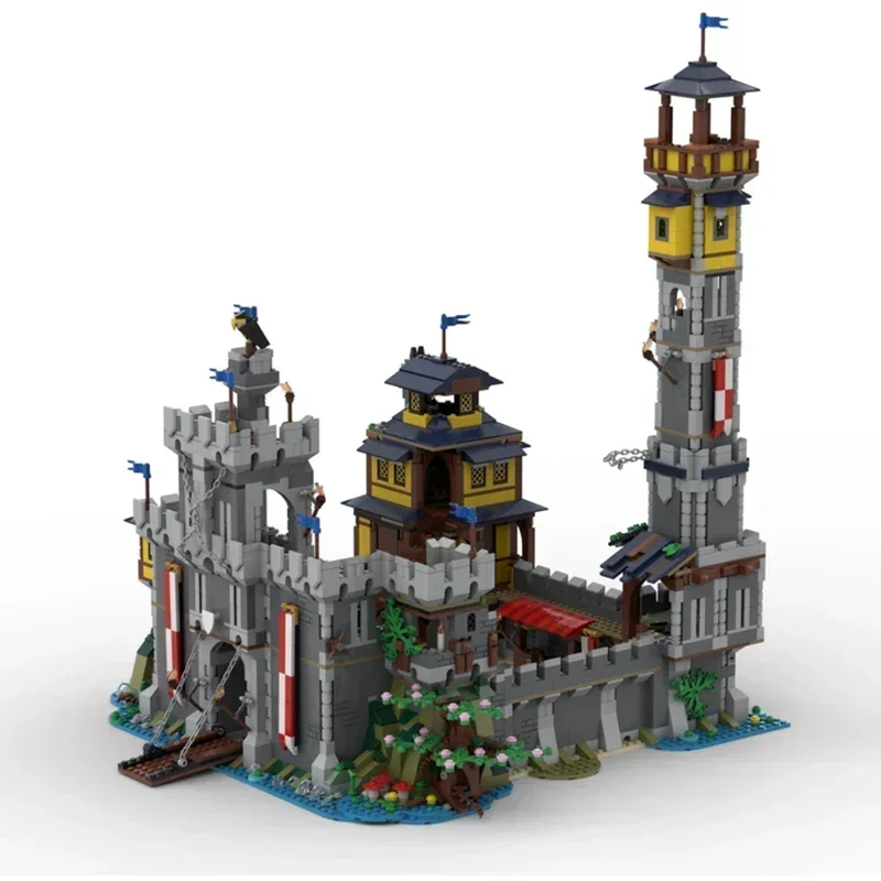 Moc tijolos de construção fortaleza militar modelo torre alta castelo tecnologia blocos modulares presentes brinquedos natal diy conjuntos montagem